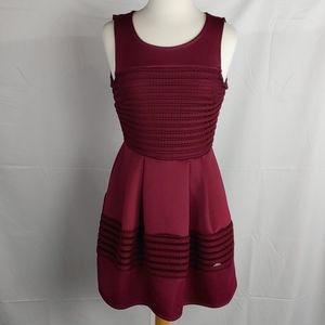 Trixxi Fit & Flare Skater Dress Size 5 Burgundy Coquette Romantic Homecoming